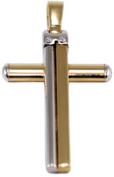 Ékszershop Bicolor arany modern kereszt medál (1329887)