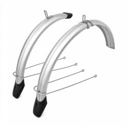 VeloGo alu-plasztik kerékpár sárvédő szett (Ezüst, 28", 58mm, U-pálcás) (74040261)