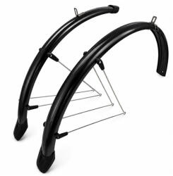 VeloGo alu-plasztik kerékpár sárvédő szett (Fekete, 26", 58mm, V-pálcás) (74040266)