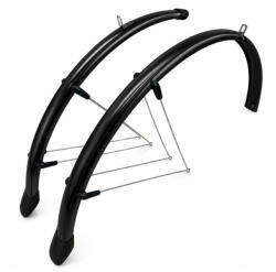 VeloGo alu-plasztik kerékpár sárvédő szett (Fekete, 28", 46mm, V-pálcás) (74040286)