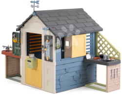 Smoby Házikó meteorológiai állomás műhellyel 4 Seasons Playhouse Smoby szélcsengővel szélmérővel és esőmérővel UV-védelemmel 24 hó-tól (SM810311-N)