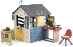 Smoby Házikó meteorológiai állomás postával a kertésznek 4 Seasons Playhouse Smoby szélcsengővel szélmérővel és esőmérővel UV-védelemmel 24 hó-tól (SM810311-S)
