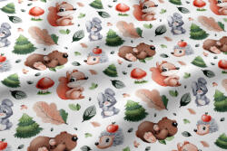  Pamutvászon textil anyag 160cm széles - mackó és barátai az erdőben