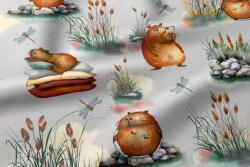  Pamutvászon textil-160cm- cuki kapibara mintával