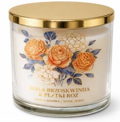 Wosk i Knot Gyertya 400 ML Fehér Őszibarack & Rózsaszirmok