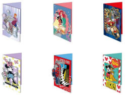 Global Licence Srl Szülinapi meghívó 3D 22, 5x15, 5cm FSC 6 minta 24db/csomag (Frozen/Princess/Avengers/Minnie/Mickey/Spiderman)