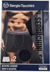 Global Licence Srl Sergio Tacchini férfi pamut boxeralsó - 2 db/csomag - fekete fekete felirattal - M