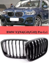  BMW X3 G01 / X4 G02 Lakkfekete Hűtőrács (Vese Szett) - Glossy Black M-Look (538475)