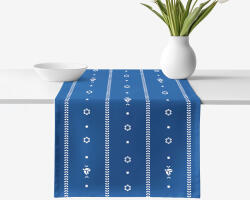Goldea napron de masă 100% bumbac - folclor albastru 35x180 cm Fata de masa