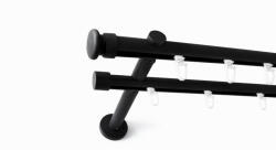  Dijon fekete színű 2 rudas belsősínes fém karnis szett (19 mm) - 160 cm