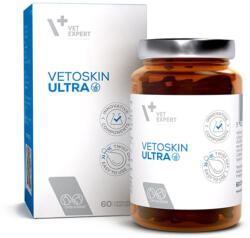 VetExpert VET EXPERT VetoSkin Ultra, supliment piele & blană câini, capsule VET EXPERT VetoSkin Ultra, supliment piele & blană câini și pisici, flacon, 60 capsule