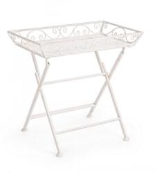 Bizzotto Masa fier forjat pliabila alb patinat 63x40x60 cm (0720455deco)