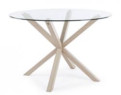 Bizzotto Masa rotunda cu picioare din fier maro si blat sticla May 114x76 cm (0732185deco)