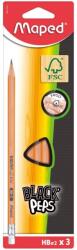Maped Creion cu guma Maped Black’Peps HB, 3 buc/set
