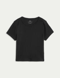 Marks & Spencer Рибана тениска с висок процент памук (2-16 години) Marks & Spencer черна Marks & Spencer | Cheren | Момичешки | 9-10 години