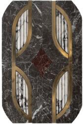 Settimo Mozaic Butterfly marmura neagra Iris Black - rosie Red Bordeaux - alba Calacatta Viola, insertii alama, 39, 8x59, 8x1 cm (TK003)