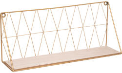 FDY Etajera de perete Annera din MDF si metal, finisaj natural-auriu, 48x12x20 cm Raft