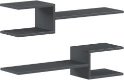FDY Set 2 etajere de perete Sumpora din PAL melaminat, antracit, 65x20x18 cm Raft