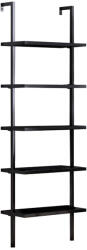 FDY Biblioteca de perete Harvion din metal si MDF, negru, 60x22x200 cm Raft
