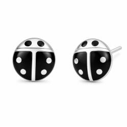 Flippy Cercei Din Argint 925, Jolie Silver, Model Buburuză, Placaj Cu Rodiu, 0.38g (09329)