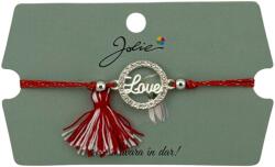 Jolie Martisor Bratara Ciucure, Jolie, Snur Rosu Reglabil, cu Pandantiv, Model Cerc Love (134911)