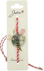 Jolie Martisor Bratara Snur Alb-Rosu, Jolie, Pandantiv Metalic, Model Copacul Vietii (134893)
