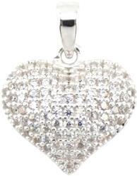 Flippy Pandantiv din Argint 925, Jolie Silver, Model Inimă cu Zirconii Albe, 1, 6 g, Argintiu (06020)