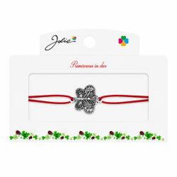 Jolie Martisor tip Bratara cu Pandantiv Metalic, Jolie, Snur Textil Rosu, Model Fluture, Dimensiune Reglabila, Nod Dublu, Ambalata Individual (165754)