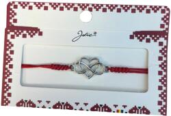 Jolie Martisor tip Bratara cu Pandantiv Metalic, Jolie, cu Snur Textil Rosu Impletit, Model Inima Infinit, Dimensiune Reglabila, Ambalata Individual (134835)