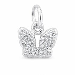 Flippy Pandantiv din Argint 925 Jolie Silver, Model Fluturas cu Zirconii, 8 x 8 mm, 0.5 g (05166)