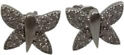 Flippy Cercei Tip Stud din Argint 925, Jolie Silver, Model Fluturași cu Zirconii Albe, Finisaj Lucios, Argintiu (13527)