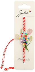 Jolie Martisor Bratara Snur Alb-Rosu, Jolie, Pandantiv Metalic, Model Multicolor (134894)