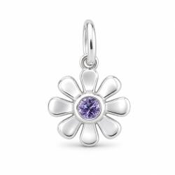 Flippy Pandantiv Dama Argint 925, Jolie, Model Floare cu Piatra Mov, 1g, Argintiu (125957)