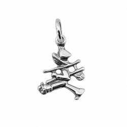 Flippy Pandantiv din Argint 925, Model Cosar Mic, Bijuterie Decorativa cu Detalii Reliefate, Greutate 1.17 g, Argintiu (05856)