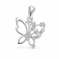 Flippy Pandantiv din Argint 925 Jolie Silver, Model Fluturas Rodiat cu Zirconii, 20 x 15 mm, 1.8 g (116701)