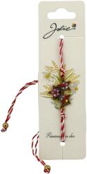 Jolie Martisor Bratara Snur Alb-Rosu, Jolie, Pandantiv Metalic, Model Stelute Colorate (134896)