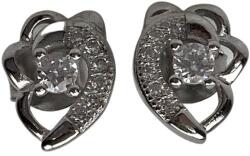 Flippy Cercei din Argint 925, Jolie Silver, Model Inimioară cu Floare și Zirconii Albe, 1, 9 g, Argintiu (13340)