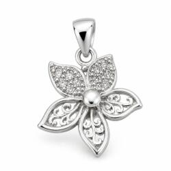 Flippy Pandantiv din Argint 925, Model Floare, Decor cu Zirconii Stralucitoare, Bijuterie cu Design Floral, Argintiu (116700)