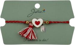 Jolie Martisor Bratara Ciucure, Jolie, Snur Rosu Reglabil, cu Pandantiv, Model Inima (134906)