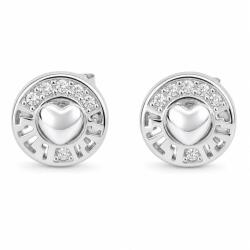 Flippy Cercei din Argint 925, Jolie Silver, Model Inima in Cerc, Bijuterie cu Design Conturat, 8x8 mm, Greutate 1.4 g, Argintiu (13333)