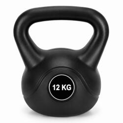  Kettlebell 12 kg, bitum cu invelis rezistent ABS, 25x19x27 cm, negru (ACT-0084)