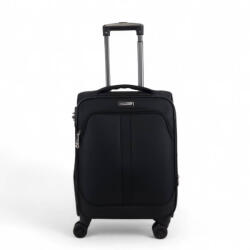 Diplomat Valiză De Călătorie Cabina Mică Colecția Lisabona Material Textil Neagră Cu 4 Roți Înălțime 55 Cm (ZC208) Valiza
