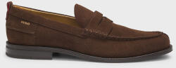 Hugo Lysander Mocasini Barbati Loafers Din Piele Întoarsă În Culoare Maro 50563464-247 (50563464-247)