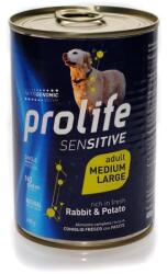 Prolife Hrana Umeda Pentru Caini Premium Prolife Dog Adult Sensitive Medium/large Iepure&cartof Conserva 400g