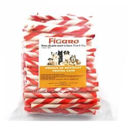 BIOTUR PET Recompense Pentru Caini Baton Alb Piele Rasucit Cu Bacon 13cm 8-10g (set 100 Buc)