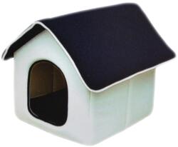 Biotur Pet Culcus Casuta Textila Pentru Caini Si Pisici Orlando Alb-bleumarin 43x38x42cm/8849-1a/a