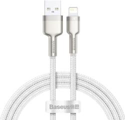 Baseus Cablu pentru incarcare si transfer de date Baseus Cafule Metal, USB/Lightning, 18W, 2.4A, 1m, Alb