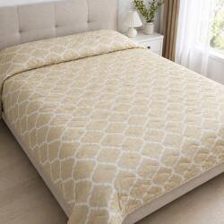 Kotonia Home Cuvertura pentru pat dublu Kotonia Home - matlasata prin coasere, dimensiunea 200x230 cm, decor geometric bej (004909)