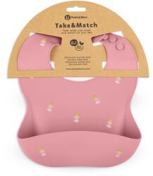 Petite&Mars Petite&Mars, Princesses, Take&Match, baveta din silicon, Dusty Rose, 6 luni+ Bavata