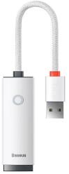 Baseus ADAPTOR RETEA Baseus Lite, USB 2.0 to RJ-45 10 / 100 Mbps Adapter, LED, alb WKQX000002 (timbru verde 0.18 lei) - 6932172606039